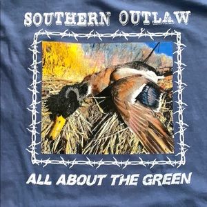 Southern Outlaw comfort colors blue tee